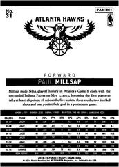 Back Of Card | Paul Millsap Basketball Cards 2014 Panini Hoops