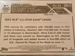 Reverse | Corbin Carroll [Gold] Baseball Cards 2023 Topps Chrome Update All Star Game Autographs