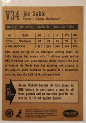 Back Of Card | Joe Sakic Hockey Cards 1994 Parkhurst Se Vintage