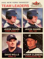 New York Yankees Team Leaders #20 Baseball Cards 2002 Fleer Tradition Prices