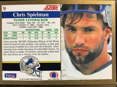 Back | Chris Spielman Football Cards 1991 Score