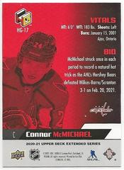 Connor McMichael #HG-17 Back | Connor McMichael Hockey Cards 2020 Upper Deck HoloGrFx Rookies