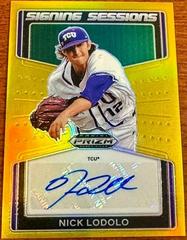 Nick Lodolo [Gold] #SS-NL Baseball Cards 2022 Panini Prizm Draft Picks Signing Sessions Prices
