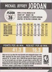 Back | Michael Jordan [No Line on Back] Basketball Cards 1990 Fleer
