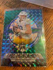 Justin Herbert [Epic performers Green mosaic] #EP-JH Football Cards 2023 Panini Mosaic Epic Performers Prices