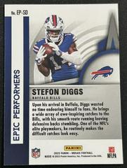Back Of Card | Stefon Diggs Football Cards 2023 Panini Mosaic Epic Performers