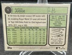 Back Of Card | Aaron Judge Baseball Cards 2023 Topps Heritage