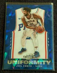 Joel Embiid [Blue Cracked Ice] Basketball Cards 2019 Panini Contenders Optic Uniformity Prices
