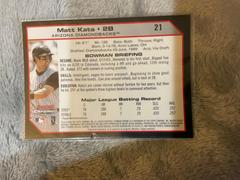 Back | Matt Kata Baseball Cards 2004 Bowman Chrome