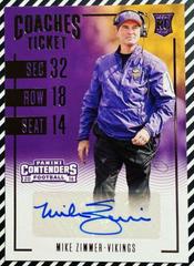 Mike Zimmer [Autograph] #300 Football Cards 2016 Panini Contenders Prices