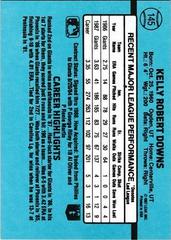 Back Of Card | Kelly Downs Baseball Cards 1988 Donruss