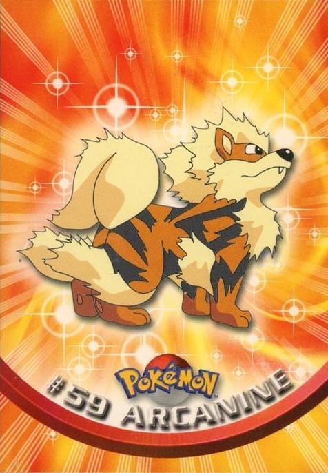 Arcanine #59 Pokemon 1999 Topps TV