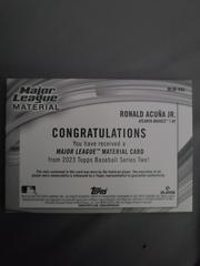 Ronald Acuna Jr. #MLM-RAJ - BACK OF CARD | Ronald Acuna Jr. Baseball Cards 2023 Topps Series 2 Major League Material Relics