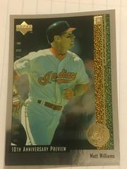 Matt Williams Baseball Cards 1998 Upper Deck 10th Anniversary Preview Prices