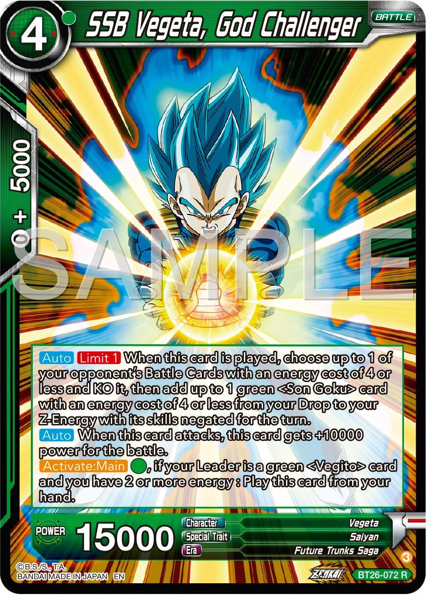 SSB Vegeta, God Challenger BT26-072 Dragon Ball Super Ultimate Advent