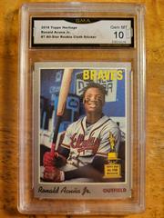 Ronald Acuna Jr Baseball Cards 2019 Topps Heritage 1970 Cloth Stickers Prices