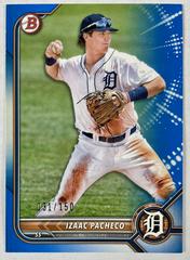 Izaac Pacheco [Blue] #BP-106 Baseball Cards 2022 Bowman Paper Prospects Prices