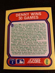 Denny Wins 30 Games #28 Baseball Cards 1988 Score Magic Motion Great Moments in Baseball Prices