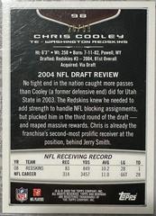 Back Of Card | Chris Cooley [Bronze] Football Cards 2009 Bowman Draft