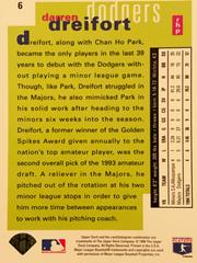 Rear | Darren Dreifort Baseball Cards 1995 Collector's Choice Se