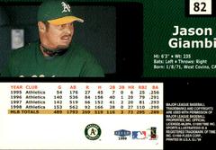 Back Of Card | Jason Giambi Baseball Cards 1999 Sports Illustrated