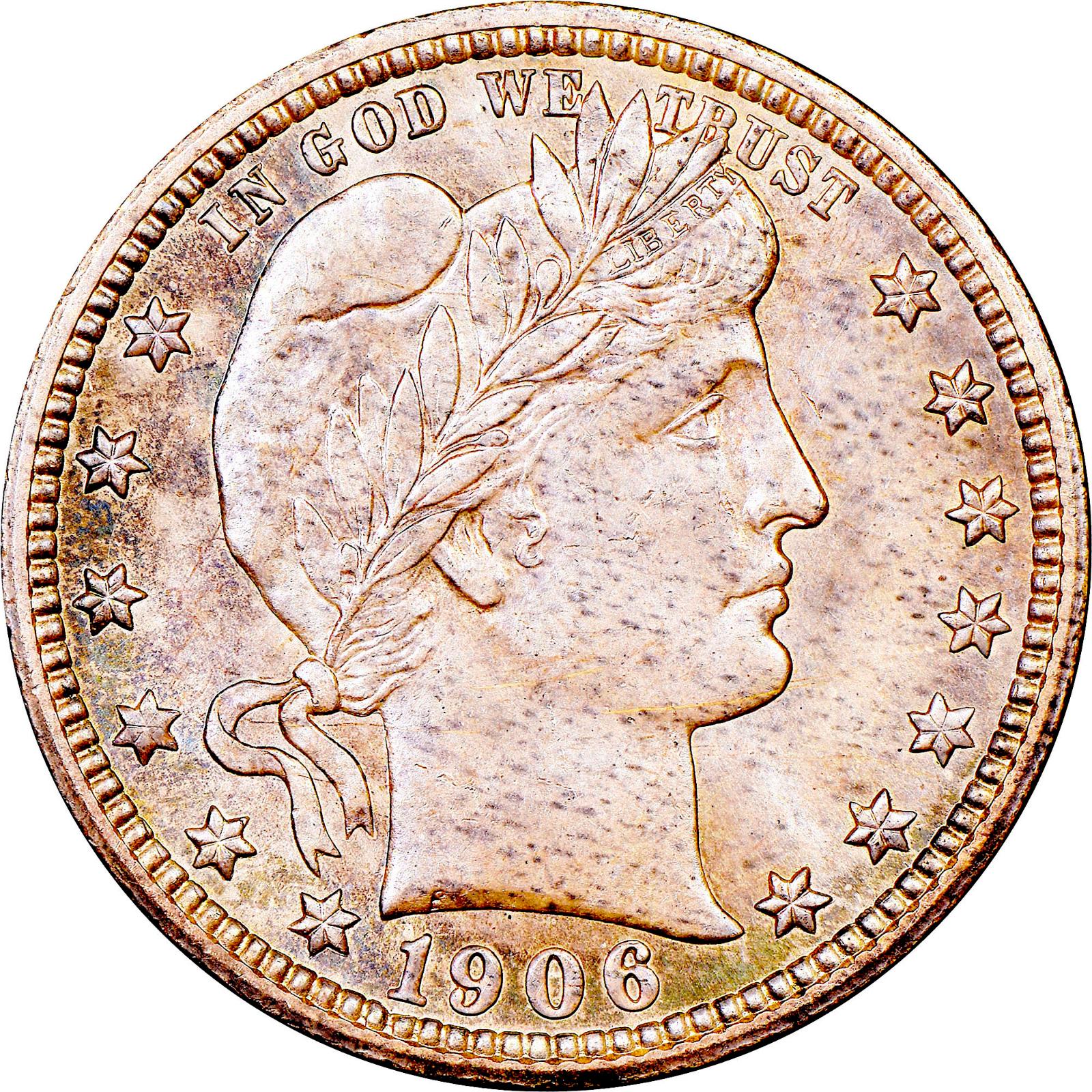 1906 D Coins Barber Quarter