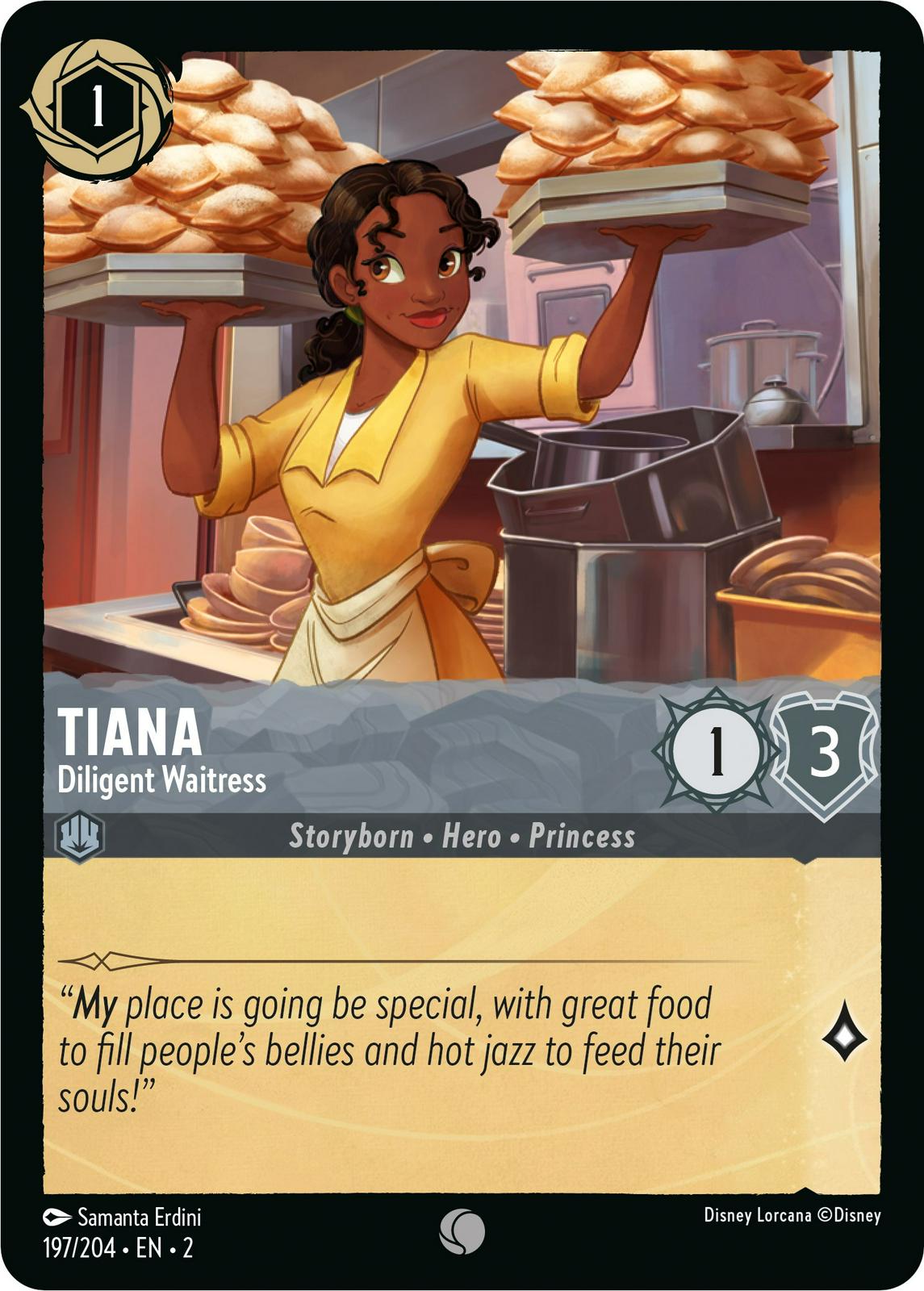 Tiana - Diligent Waitress #197 Lorcana Rise of the Floodborn