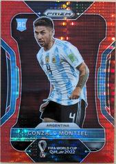 Front | Gonzalo Montiel [Breakaway Red] Soccer Cards 2022 Panini Prizm World Cup