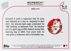 Card Back | Screech Baseball Cards 2022 Topps Opening Day Mascots