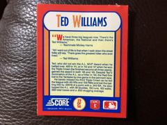 Back | Ted Williams Baseball Cards 1990 Score Magic Motion Trivia