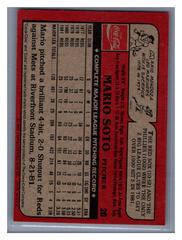 Back | Mario Soto Baseball Cards 1982 Coca Cola
