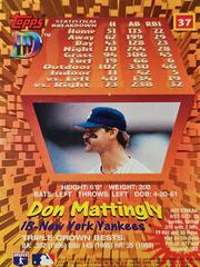 Rear | Don Mattingly Baseball Cards 1995 Topps DIII