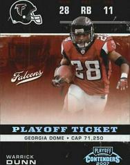 Warrick Dunn [Playoff Ticket] #6 Football Cards 2007 Playoff Contenders Prices