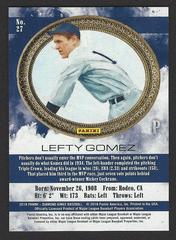 Backside | Lefty Gomez [Glove Cut Off Red Frame] #27 Baseball Cards 2018 Panini Diamond Kings