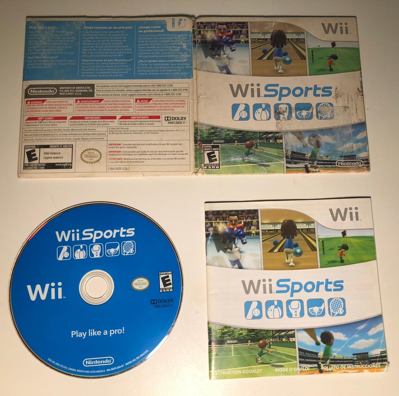 Wii Sports Item, Box, and Manual Wii