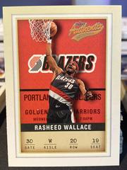 Rasheed Wallace Basketball Cards 2001 Fleer Authentix Prices