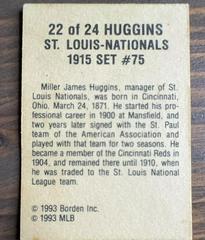 Back | Miller Huggins Baseball Cards 1993 Cracker Jack 1915 Replicas
