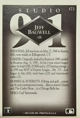 Back | Jeff Bagwell Baseball Cards 1991 Studio