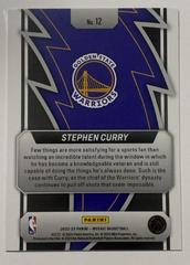 Back Of Card | Stephen Curry Basketball Cards 2022 Panini Mosaic Thunder Road