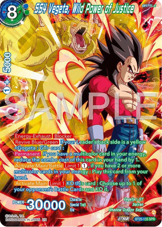 SS4 Vegeta, Wild Power of Justice [SPR] BT25-133 Dragon Ball Super Legend of the Dragon Balls