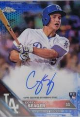 Corey Seager [Blue Refractor] #RA-CS Baseball Cards 2016 Topps Chrome Rookie Autographs Prices