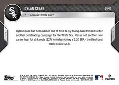 Back | Dylan Cease Baseball Cards 2022 Topps Now Off Season
