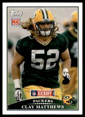 Clay Matthews #140 Football Cards 2009 Topps Kickoff Prices