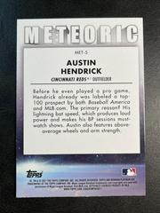 Back Of Austin Hendrick Meteoric  | Austin Hendrick Baseball Cards 2021 Bowman Platinum Meteoric