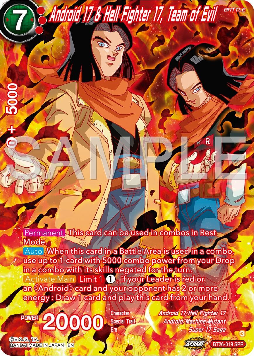 Android 17 & Hell Fighter 17, Team of Evil [SPR Foil] BT26-019 Dragon Ball Super Ultimate Advent