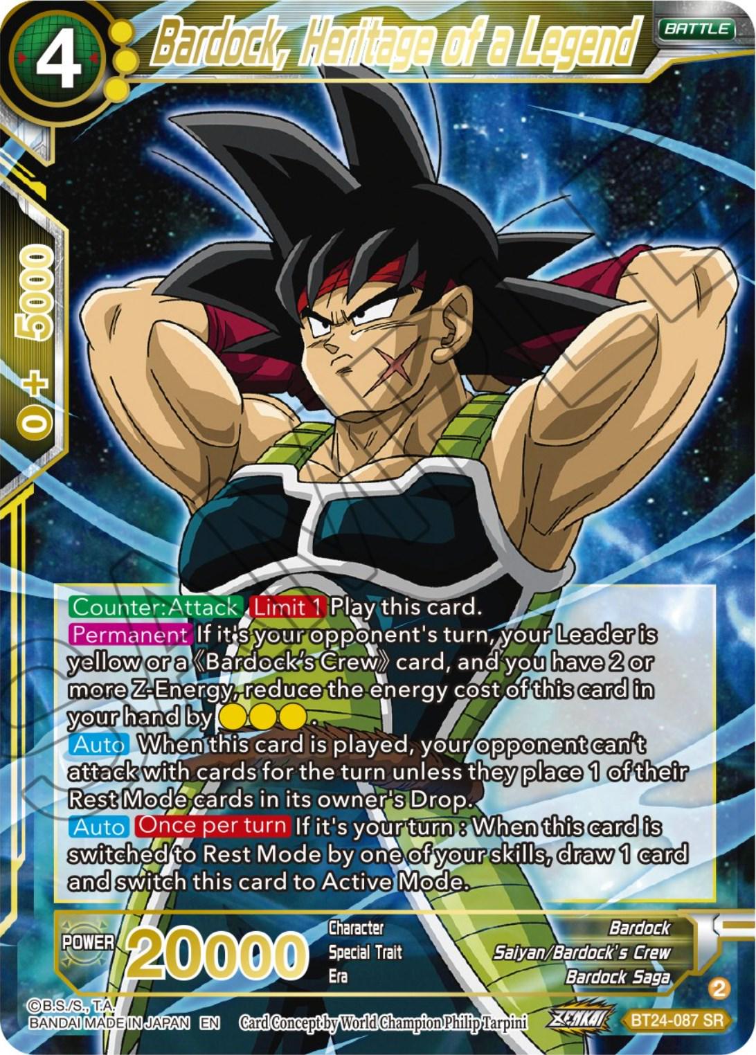 Bardock, Heritage of a Legend BT24-087 Dragon Ball Super Beyond Generations