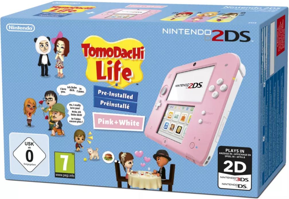 Nintendo 2DS Pink + White [Tomodachi Life Pre-installed] PAL Nintendo 3DS