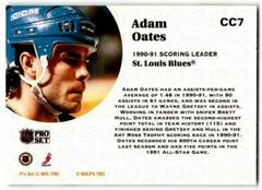 Adam Oates #CC7 Back | Adam Oates Hockey Cards 1991 Pro Set