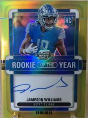 Jameson Williams [Rookie of the Year Autograph Gold] #ROY-JW Football Cards 2022 Panini Contenders Optic Rookie of the Year Prices