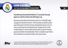 Back | Karim Benzema Soccer Cards 2022 Topps Now UEFA Champions League